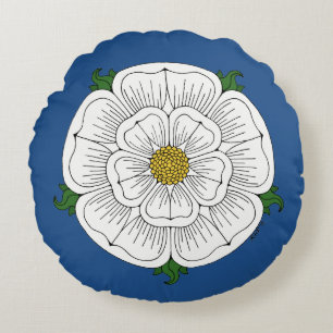White Rose of York Rond Kussen