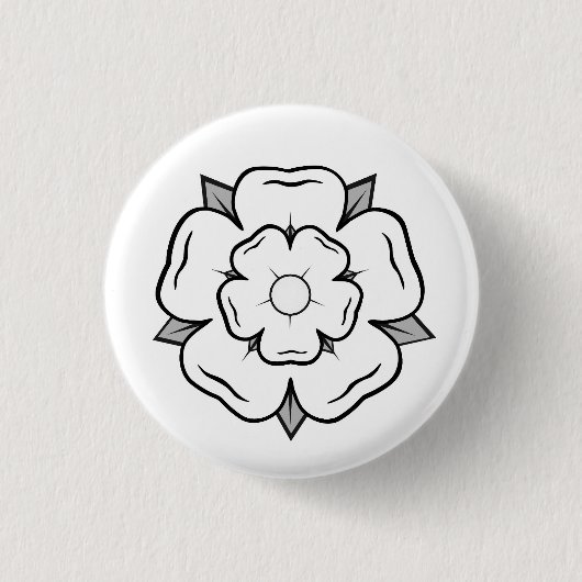 White Rose of York Ronde Button 3,2 Cm (Voorkant)