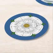 White Rose of York Ronde Kartonnen Onderzetter (Gebogen)