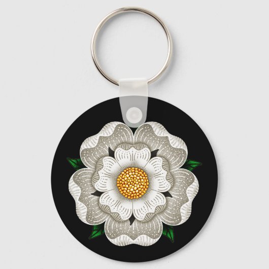 White Rose of York Sleutelhanger (Voorkant)