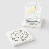 White Rose of York Stenen Onderzetter (Zijkant)