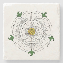 White Rose of York Stenen Onderzetter