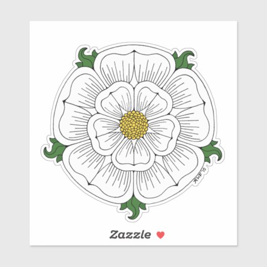 White Rose of York Sticker (Vel)