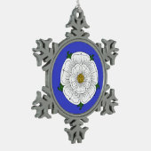 White Rose of York Tin Sneeuwvlok Ornament (Links)