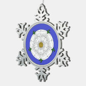 White Rose of York Tin Sneeuwvlok Ornament (Rechts)