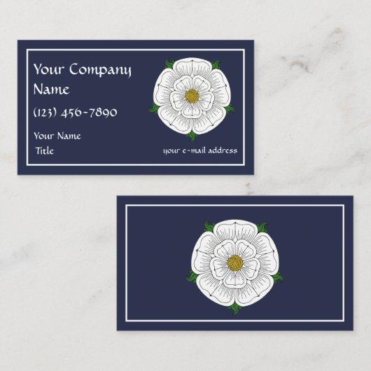 White Rose of York Visitekaartje (Voorkant / Achterkant)