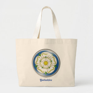 White Rose of Yorkshire Flag Grote Tote Bag