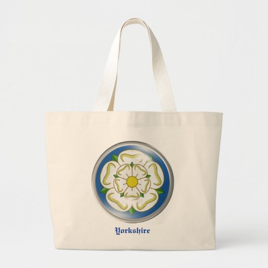 White Rose of Yorkshire Flag Grote Tote Bag (Voorkant)
