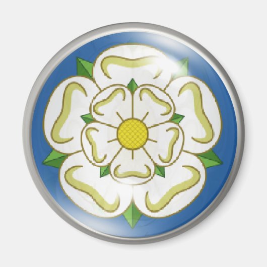 White Rose of Yorkshire Flag Magneet (Voorkant)