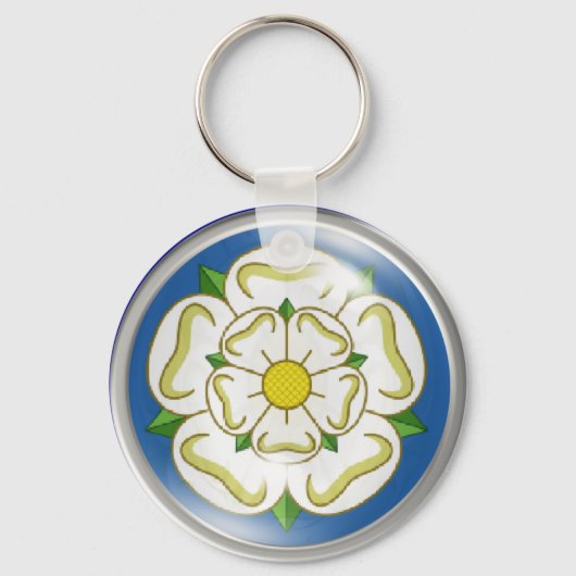 White Rose of Yorkshire Flag Sleutelhanger (Voorkant)