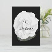 White Rose on Black, Wedding Invitations Kaart (Staand voorkant)