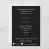 White Rose on Black, Wedding Invitations Kaart (Achterkant)