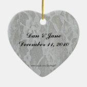 White Rose on Lace Ornament (Achterkant)