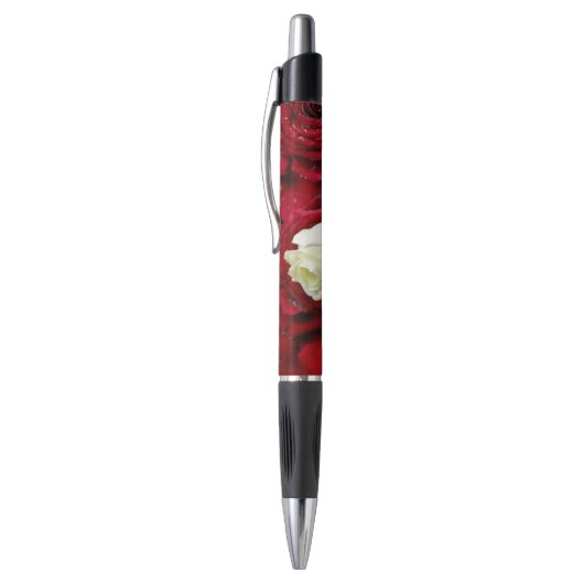 White Rose on Red Petals Pen (Top (Verticaal))