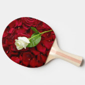 White Rose on Red Petals Tafeltennisbatje (Zijkant)