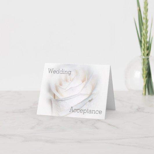 White Rose Ontwerp Wedding Acceptatie Bedankkaart (Voorkant)