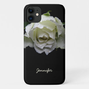 White Rose op Black Case-Mate iPhone Case