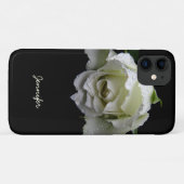 White Rose op Black Case-Mate iPhone Case (Achterkant (horizontaal))