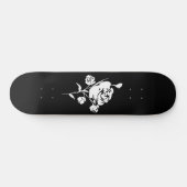 White Rose op Black Persoonlijk Skateboard (Horizontaal)