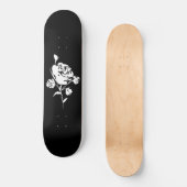 White Rose op Black Persoonlijk Skateboard (Voorkant)