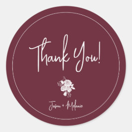 White Rose op Bourgondië Dank u Sticker