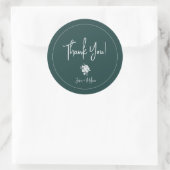 White Rose op Hunter Green Dank u Sticker (Tas)