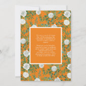 White Rose Oranje Foto Afstuderen Aankondiging (Achterkant)