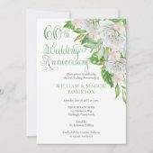 White Rose Orchid 60th Wedding Jubileum Party Kaart (Voorkant)