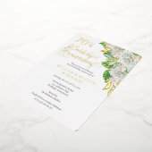 White Rose Orchid 70th Wedding Jubileum Party Folie Uitnodiging (Gedraaid)