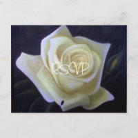 White Rose Painting Wedding nodigt RSVP uit met fo