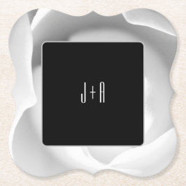 White Rose Paper Onderzetter | Elegante moderne bl