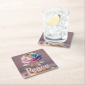 White Rose Peace Sculpture Onderzetter Set (Insitu)