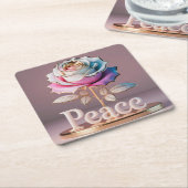 White Rose Peace Sculpture Onderzetter Set (Schuin)