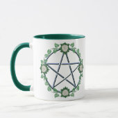White Rose Pentagram Wicca Pentacle Pagan Occult Mok (Links)