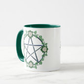 White Rose Pentagram Wicca Pentacle Pagan Occult Mok (Voorkant links)