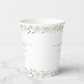 White Rose Peony Flower Wedding Paper Cups Papieren Bekers (Rechts)