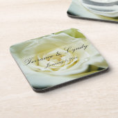 White Rose Personal Wedding Bier Onderzetter (Linkerzijde)