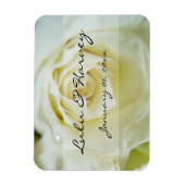 White Rose Personal Wedding Magneet (Verticaal)
