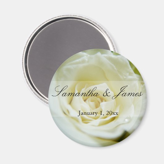 White Rose Personal Wedding Magneet (Voorkant / Achterkant)