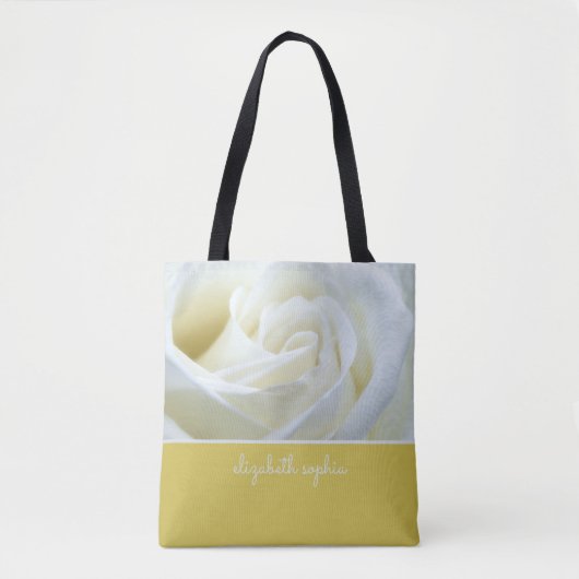 White Rose Personalized Tote Bag (Voorkant)