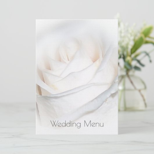 White Rose Personalized Weddenrenmenu Kaart (Staand voorkant)