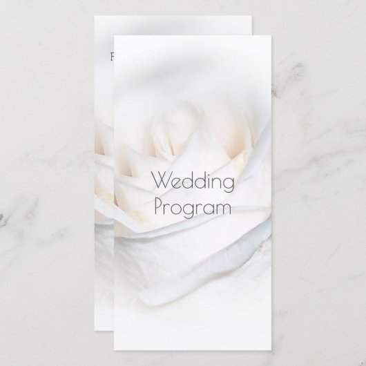 White Rose Personalized Wedding Programme (Voorkant / Achterkant)