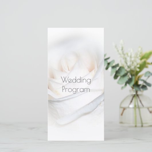 White Rose Personalized Wedding Programme (Staand voorkant)