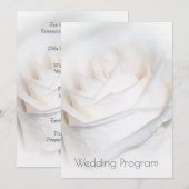White Rose Personalized Wedding Programme Kaart (Voorkant / Achterkant)
