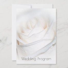 White Rose Personalized Wedding Programme Kaart