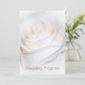White Rose Personalized Wedding Programme Kaart (Staand voorkant)