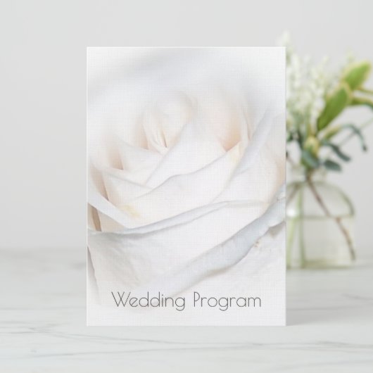 White Rose Personalized Wedding Programme Kaart (Staand voorkant)