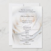 White Rose Personalized Wedding Programme Kaart (Achterkant)