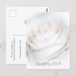 White Rose Personalized Wedding RSVP Briefkaart