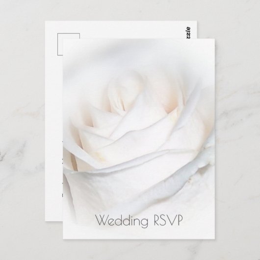 White Rose Personalized Wedding RSVP Briefkaart (Voorkant / Achterkant)